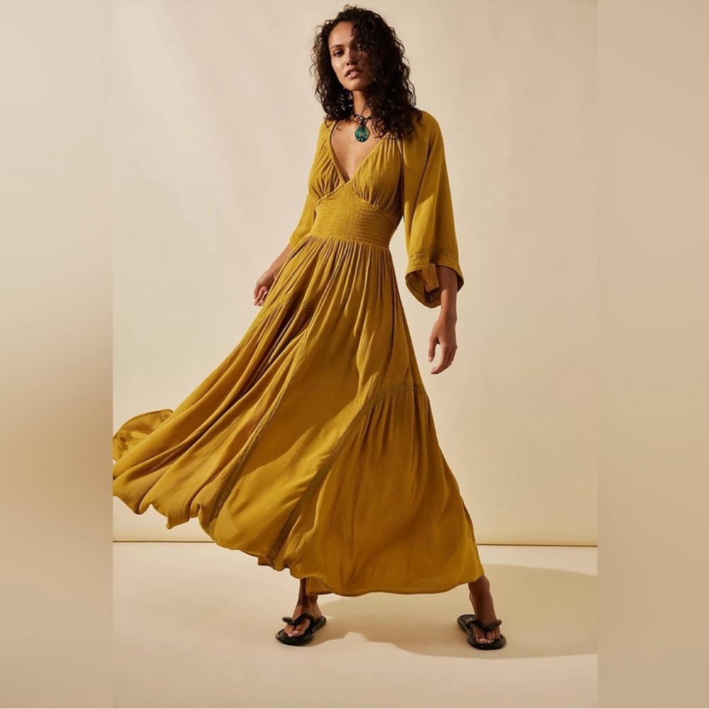 Free People Dixie Maxi Dress Yellow